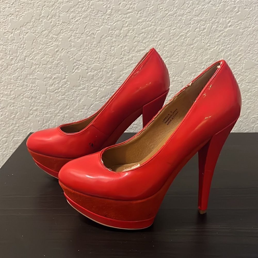 Red Platform Heel - Kelsi Dagger Heel Great Condition Patent Platform